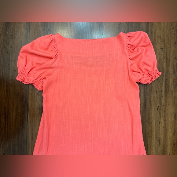 Pomander Place Tuckernuck Darcy Dress Small Coral Linen Blend Summer Chic Beach - Picture 6 of 13